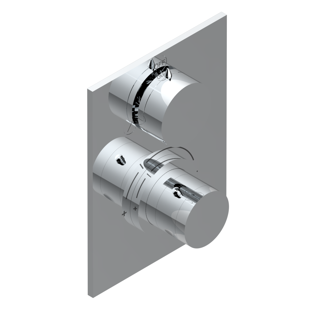 Set de finition THG pour douche thermostatique à encastrer 2 fonctions avec inverseur - Collection &quot;Yoko&quot;