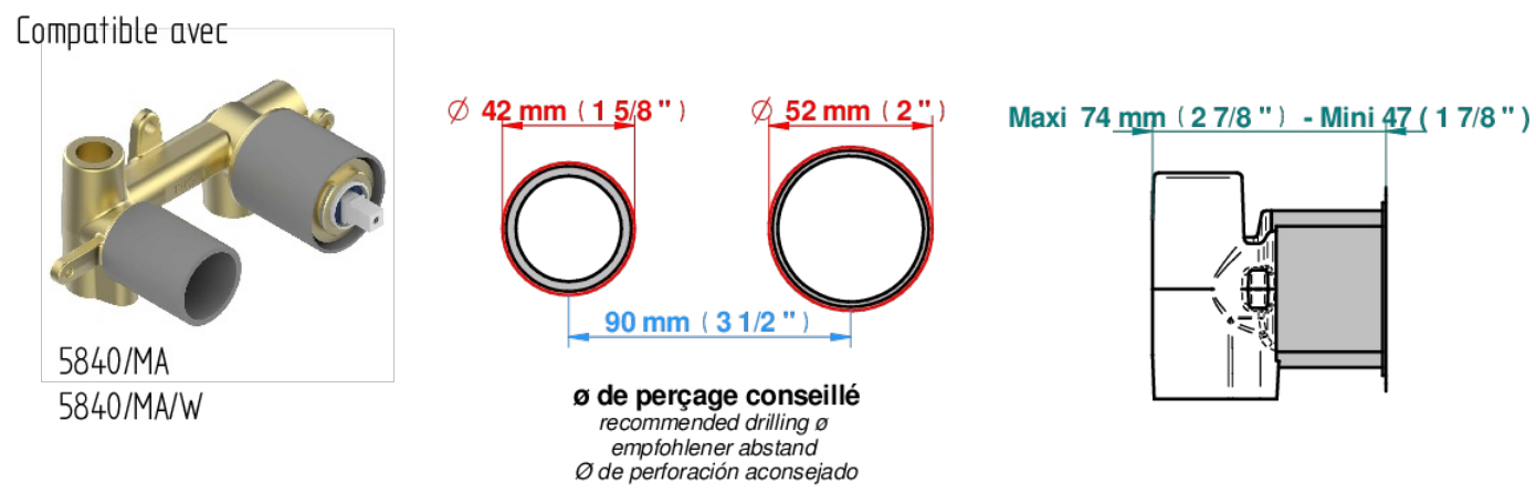 Ensemble hygiénique de WC THG - Collection "Yoko" - vue 7