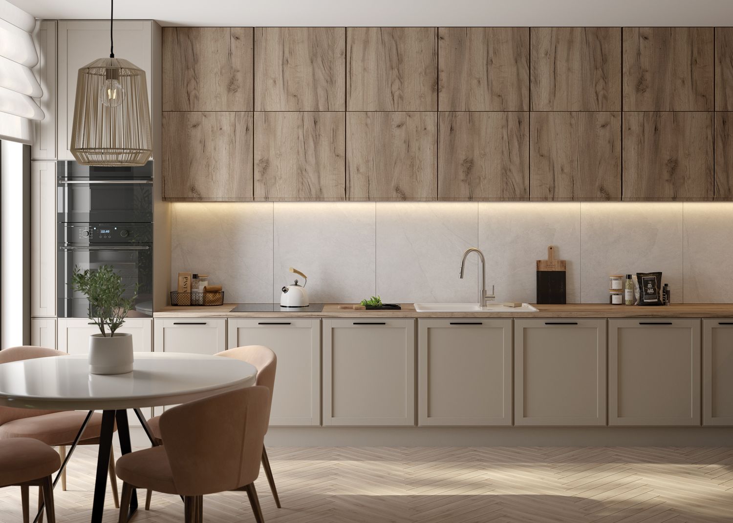 Évier de cuisine encastrable simple bac avec égouttoir granit Deante Momi 78 x 50 cm en blanc alabaster avec vidage automatique télescopique gain de place — vue 3