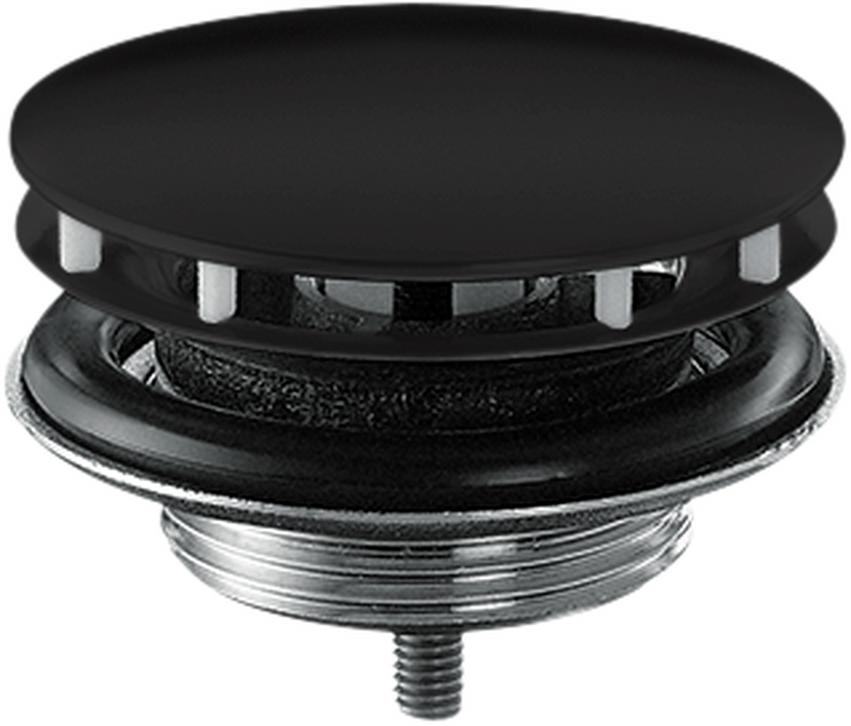 Bonde de lavabo Axor à écoulement libre en noir mat