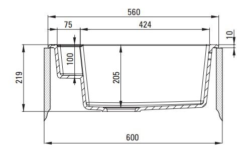 Évier de cuisine encastrable simple bac granit Deante Magnetic 56 x 50 cm en finition graphite métallique avec vidage automatique télescopique gain de place — vue 4
