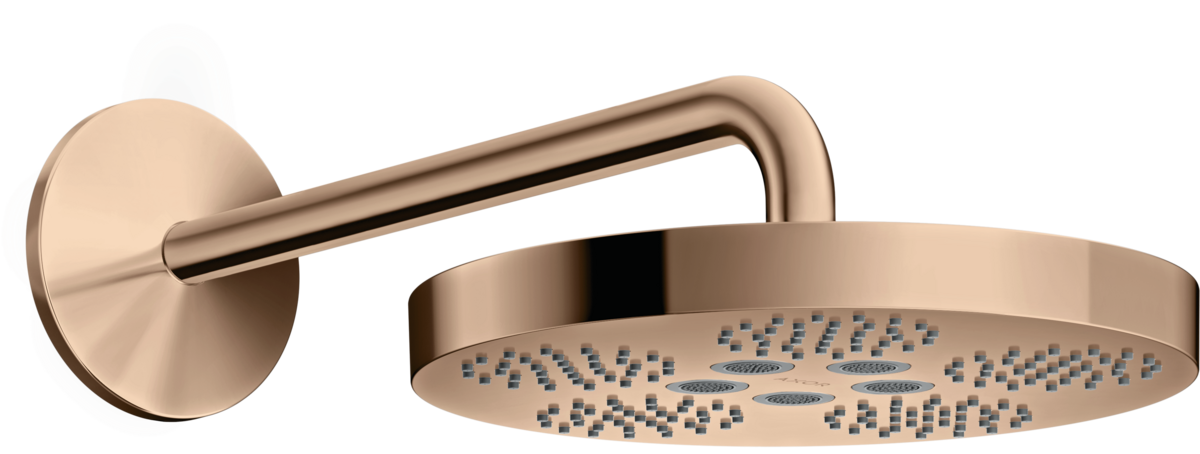 Douche de tête AXOR One 280 avec bras de douche 390 mm en or rouge poli