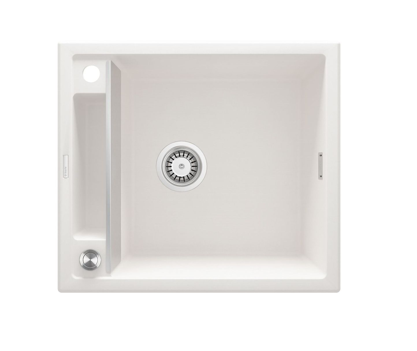 Évier de cuisine encastrable simple bac granit Deante Magnetic 56 x 50 cm en alabaster avec vidage automatique