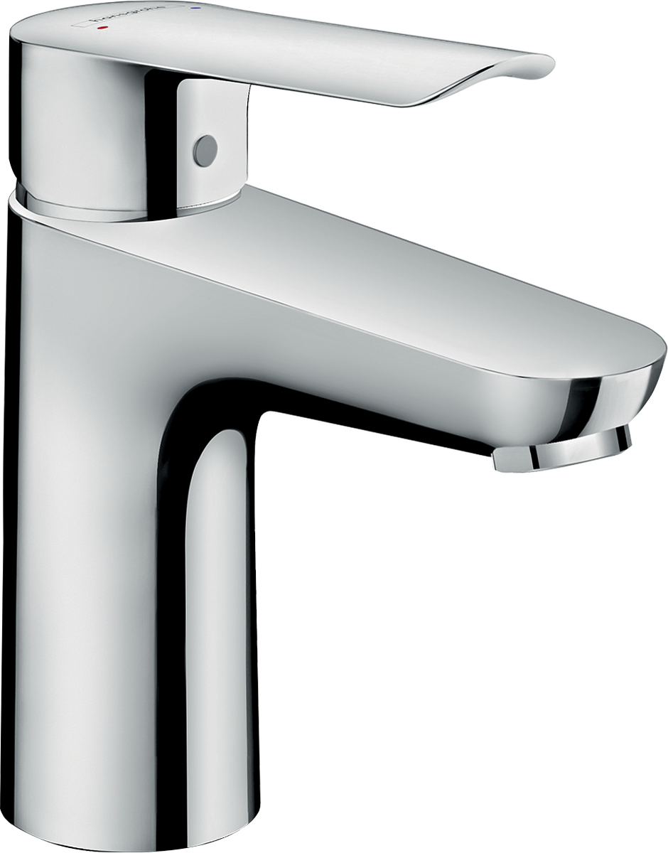 Mitigeur de lavabo Hansgrohe Logis E 100 en laiton chromé avec tirette et vidage