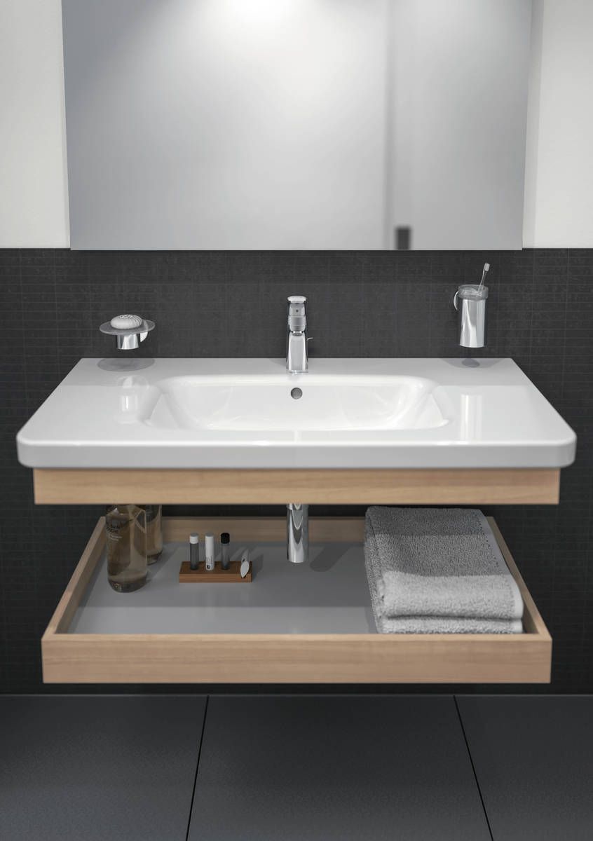 Mitigeur de lavabo Hansgrohe Logis E 100 en laiton chromé avec tirette et vidage