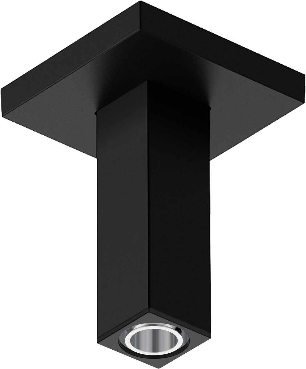 Bras de douche plafonné Hansgrohe 100 mm avec rosace carrée en noir mat