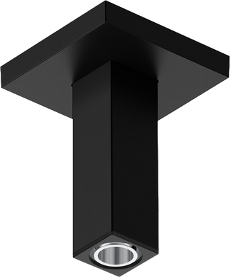 Bras de douche plafonné Hansgrohe 100 mm avec rosace carrée en noir mat