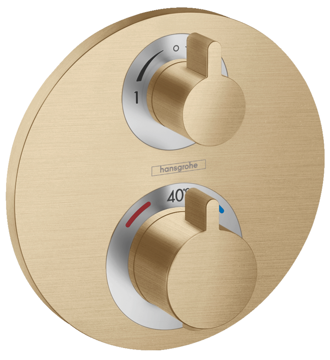 Set de finition pour mitigeur thermostatique encastré avec inverseur Hansgrohe Ecostat S en bronze brossé