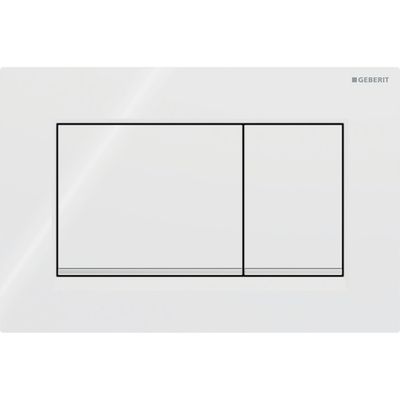 Plaque de déclenchement Geberit Sigma20 square / Blanc mat laqué - bandes design : blanc