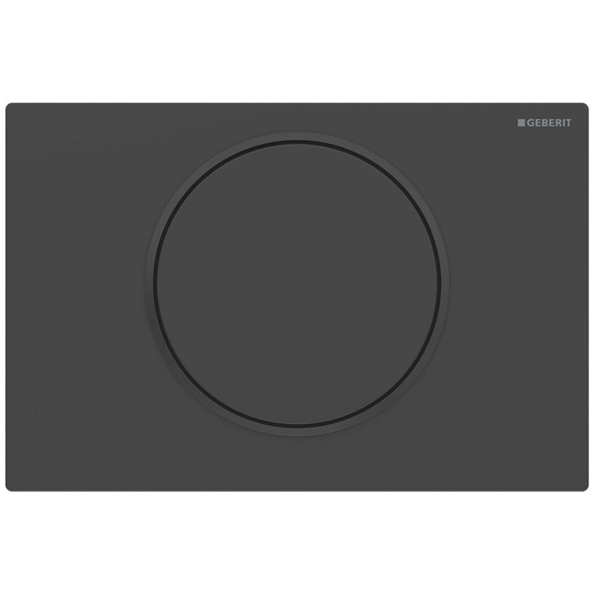 Plaque de déclenchement Geberit Sigma10 en acier inoxydable / Noir mat - anneau design : noir