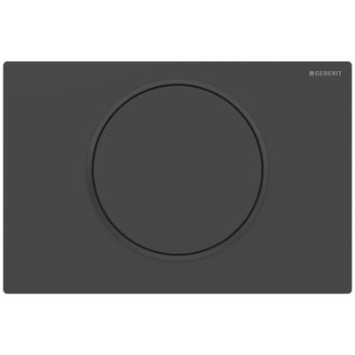 Plaque de déclenchement Geberit Sigma10 en acier inoxydable / Noir mat - anneau design : noir