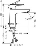 Talis E Mitigeur de lavabo 110, sans tirette ni vidage