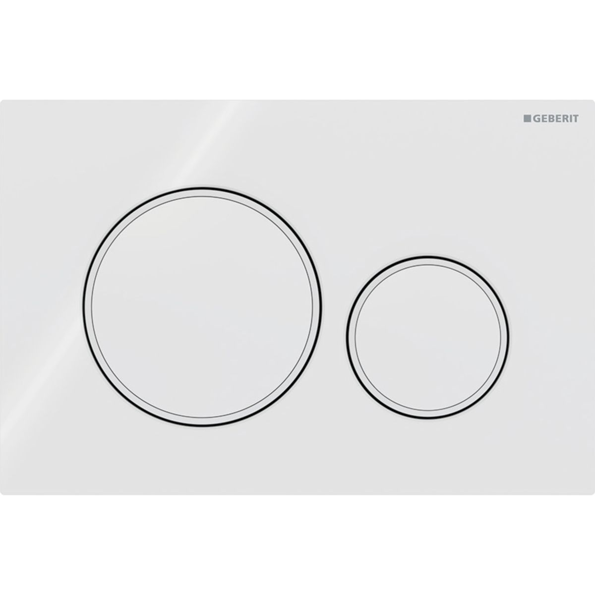 Plaque de déclenchement Geberit Sigma20 / Blanc - anneaux design : blanc mat
