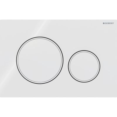 Plaque de déclenchement Geberit Sigma20 / Blanc - anneaux design : blanc mat