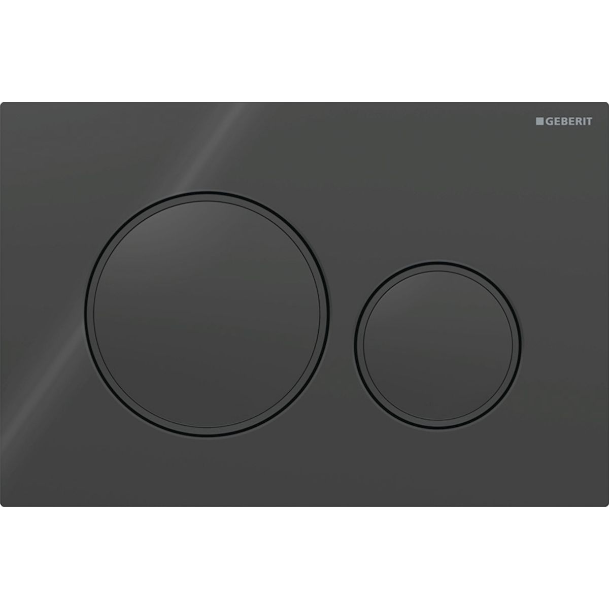 Plaque de déclenchement Geberit Sigma20 / Noir - anneaux design : noir mat