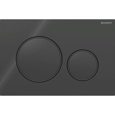 Plaque de déclenchement Geberit Sigma20 / Noir - anneaux design : noir mat