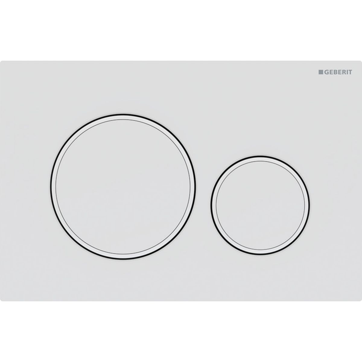 Plaque de déclenchement Geberit Sigma20 / Blanc mat laqué - anneaux design : blanc