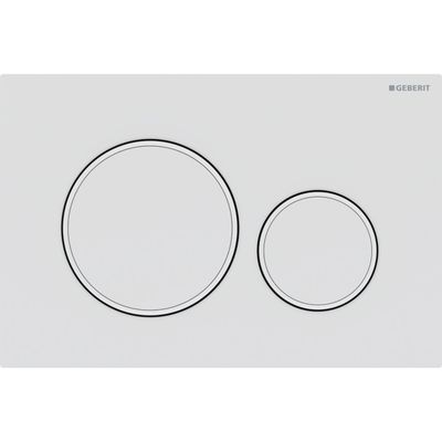 Plaque de déclenchement Geberit Sigma20 / Blanc mat laqué - anneaux design : blanc