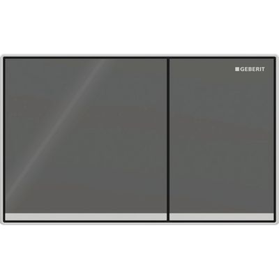 Plaque de déclenchement Geberit Sigma60 à fleur de paroi / Verre gris velouté