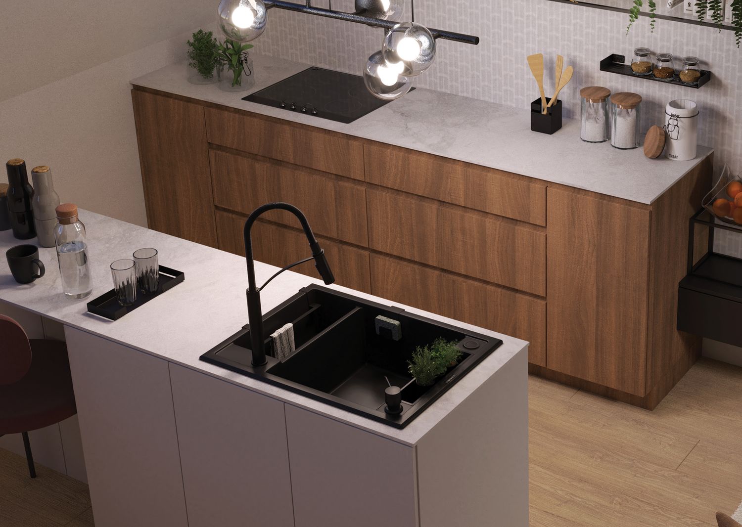 Ensemble d'accessoires Magnetique Deante en noir — vue 4