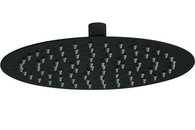 Round Shower Head Deante Cascada 250 in Matte Black