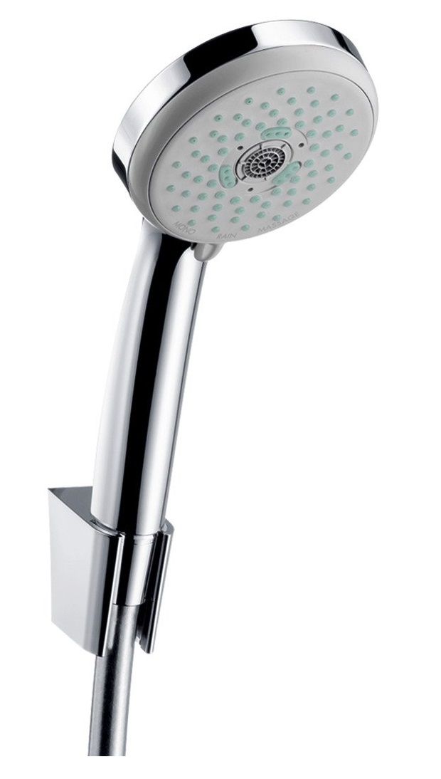 Support mural Hansgrohe avec douchette à main Croma et flexible Isiflex