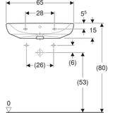 Lavabo Geberit Selnova Comfort 65 cm (adapté PMR)
