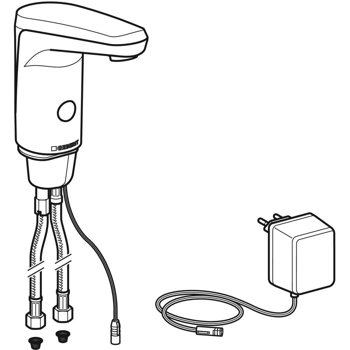 Mitigeur électronique de lavabo Geberit type 80, alimentation sur secteur
