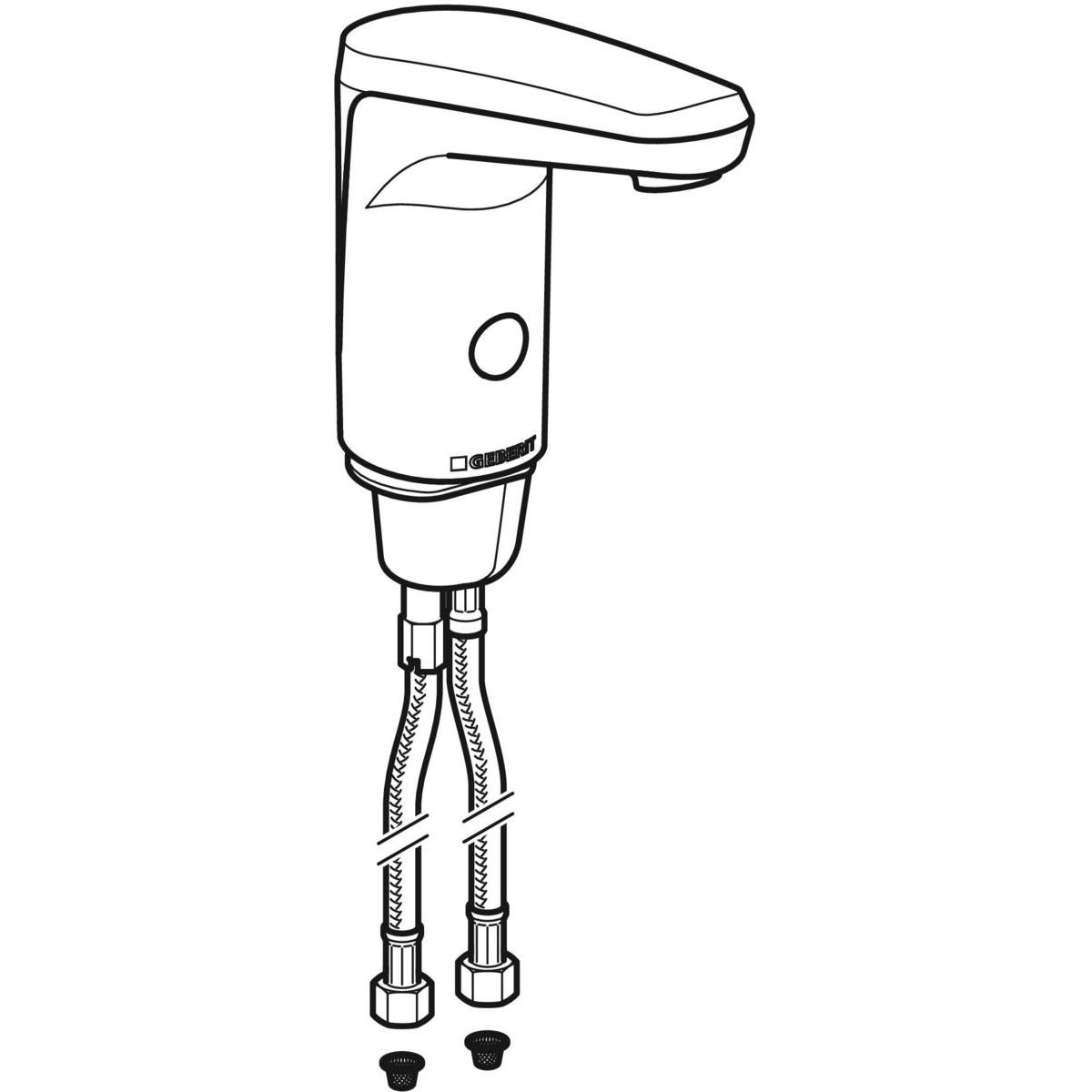 Mitigeur électronique de lavabo Geberit type 80, alimentation avec pile