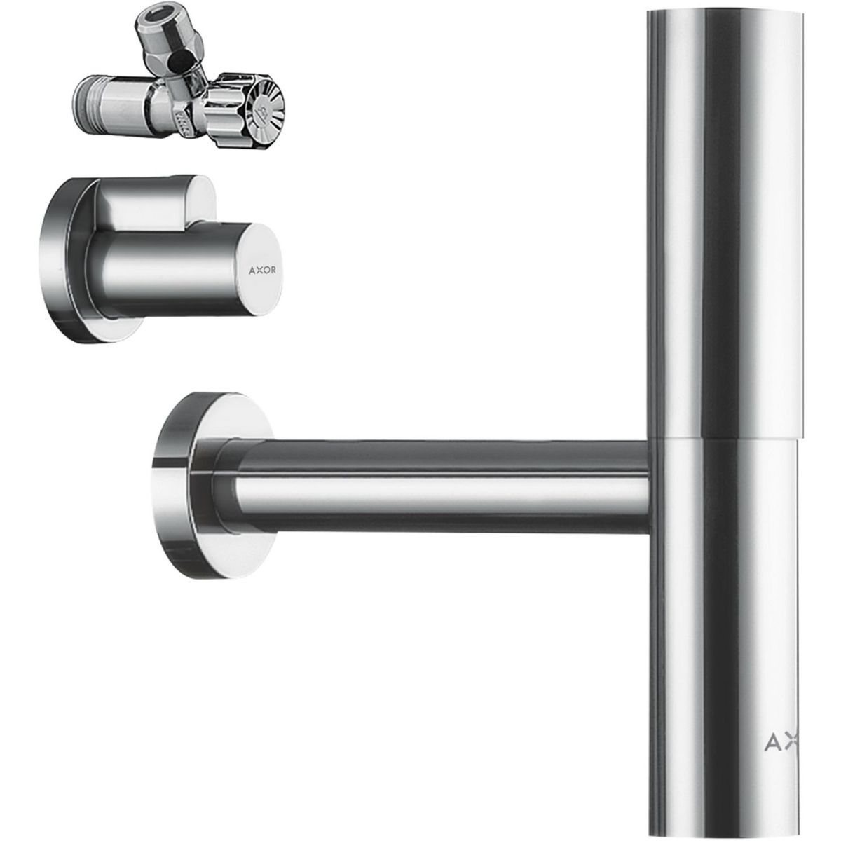 Ensemble Siphon de lavabo Axor Flowstar avec 2 robinets d&#39;arrêt