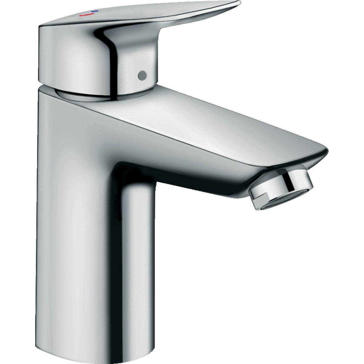 Mitigeur de lavabo Hansgrohe Logis 100 CoolStart en laiton chromé  avec tirette et vidage