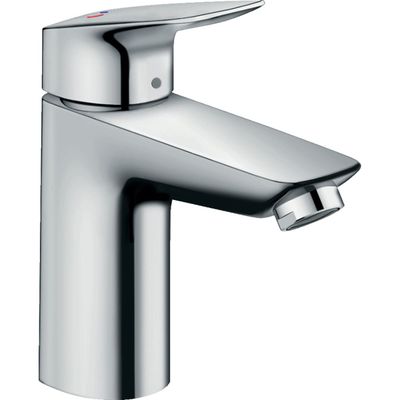 Mitigeur de lavabo Hansgrohe Logis 100 CoolStart en laiton chromé  avec tirette et vidage