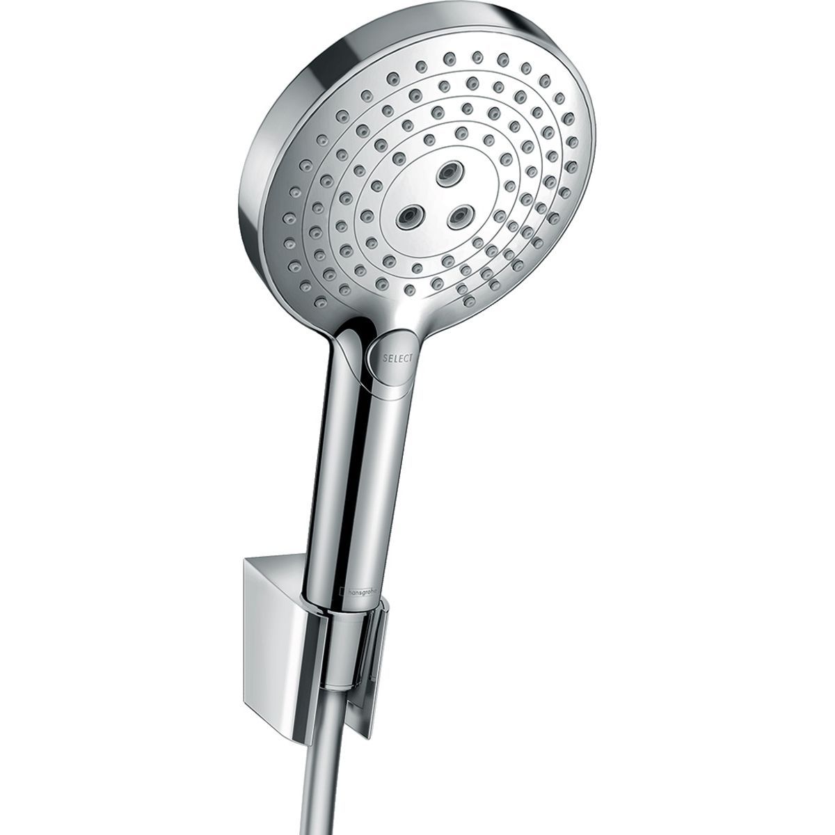 Support mural Hansgrohe avec douchette à main Raindance Select S 3 jets et flexible Isiflex