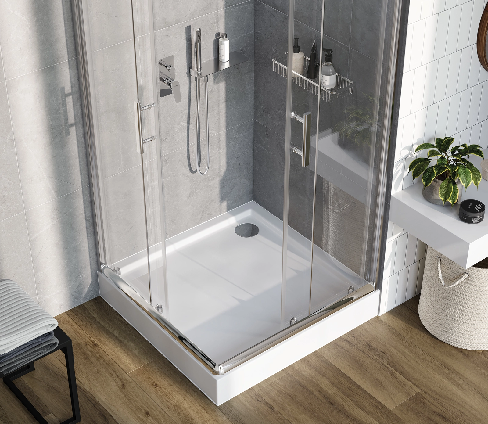 Bonde chromé Deante pour receveur de douche avec sortie 90 mm - débit d'évacuation 43 L/min - vue 3