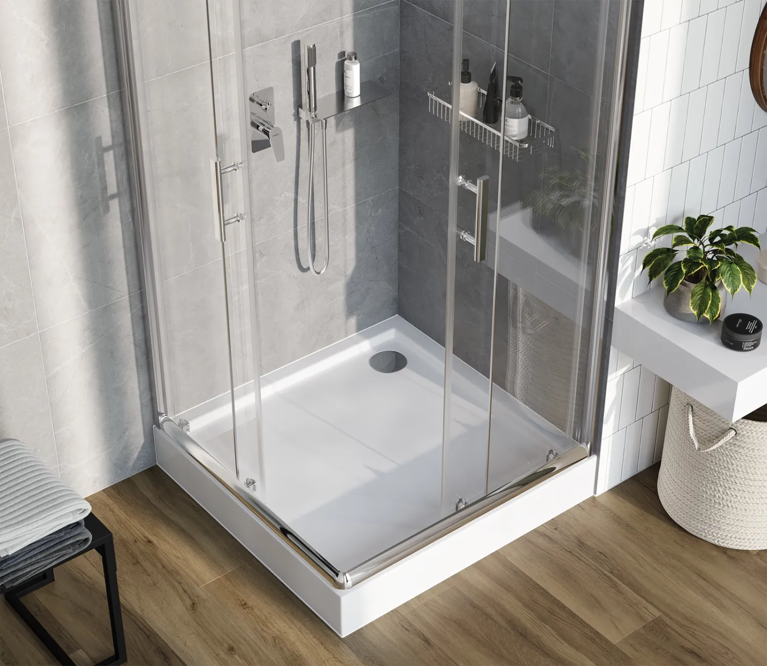 Bonde chromé Deante pour receveur de douche avec sortie 90 mm - débit d'évacuation 43 L/min — vue 3