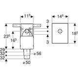 Kit de siphon à encastrer pour lavabo Geberit, sortie horizontale en blanc alpin