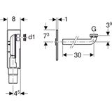 Kit de siphon à encastrer pour lavabo Geberit, sortie horizontale en blanc alpin