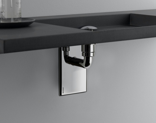 Kit de siphon à encastrer pour lavabo Geberit, sortie horizontale - vue 2