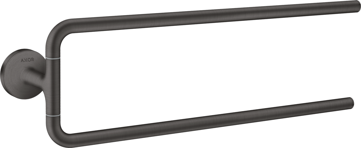 Porte-serviettes double Axor Universel Circulaire en noir chromé brossé