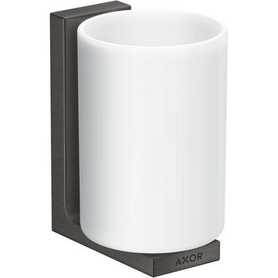 Porte-brosse à dents AXOR Universel Rectangulaire en noir chromé brossé