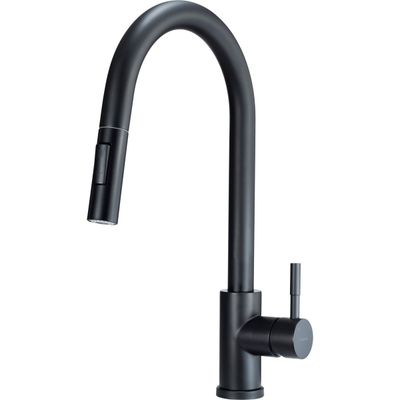 Mitigeur de cuisine Deante Lima avec douchette extractible en noir mat
