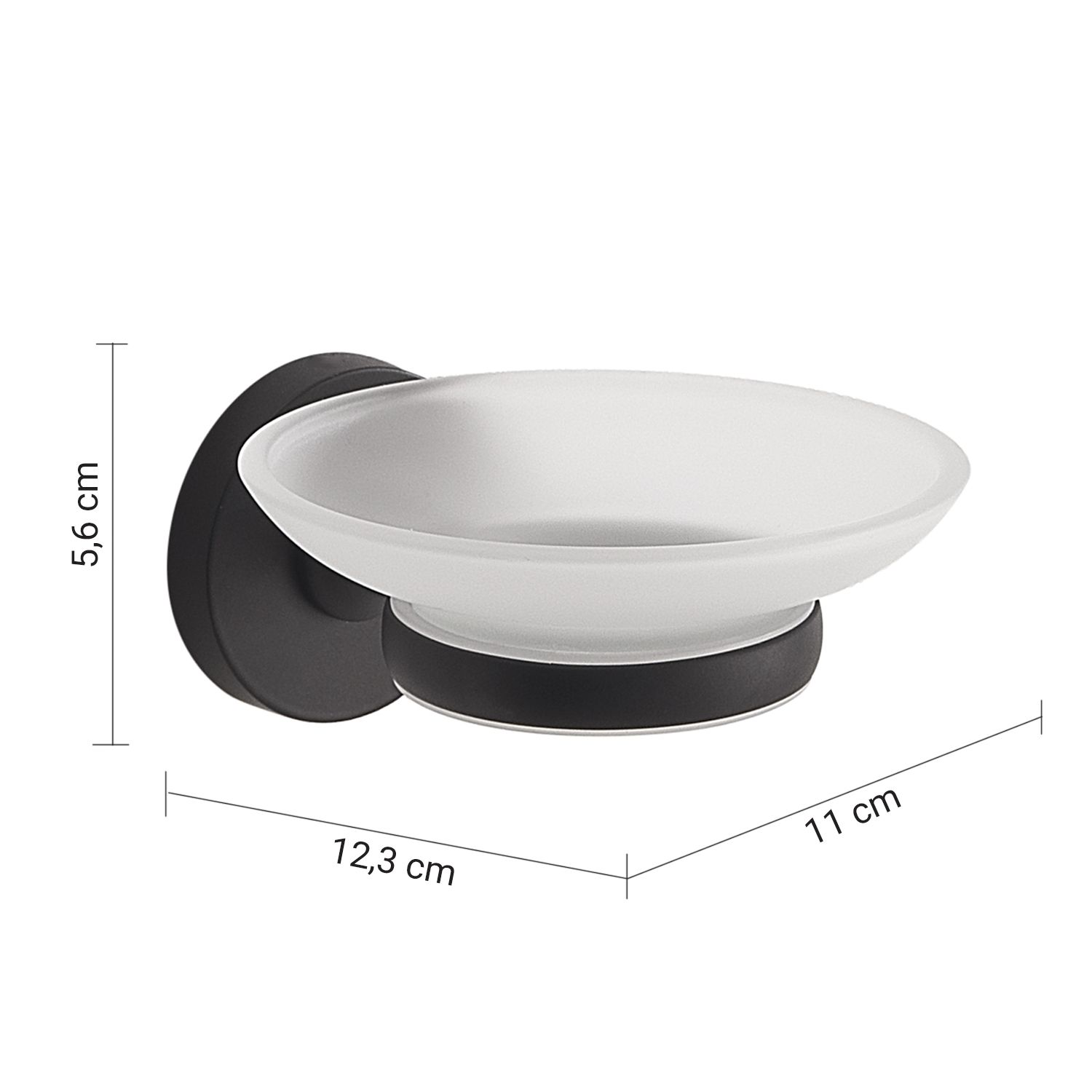 Felce Wall-Mounted Soap Holder in Matte Black