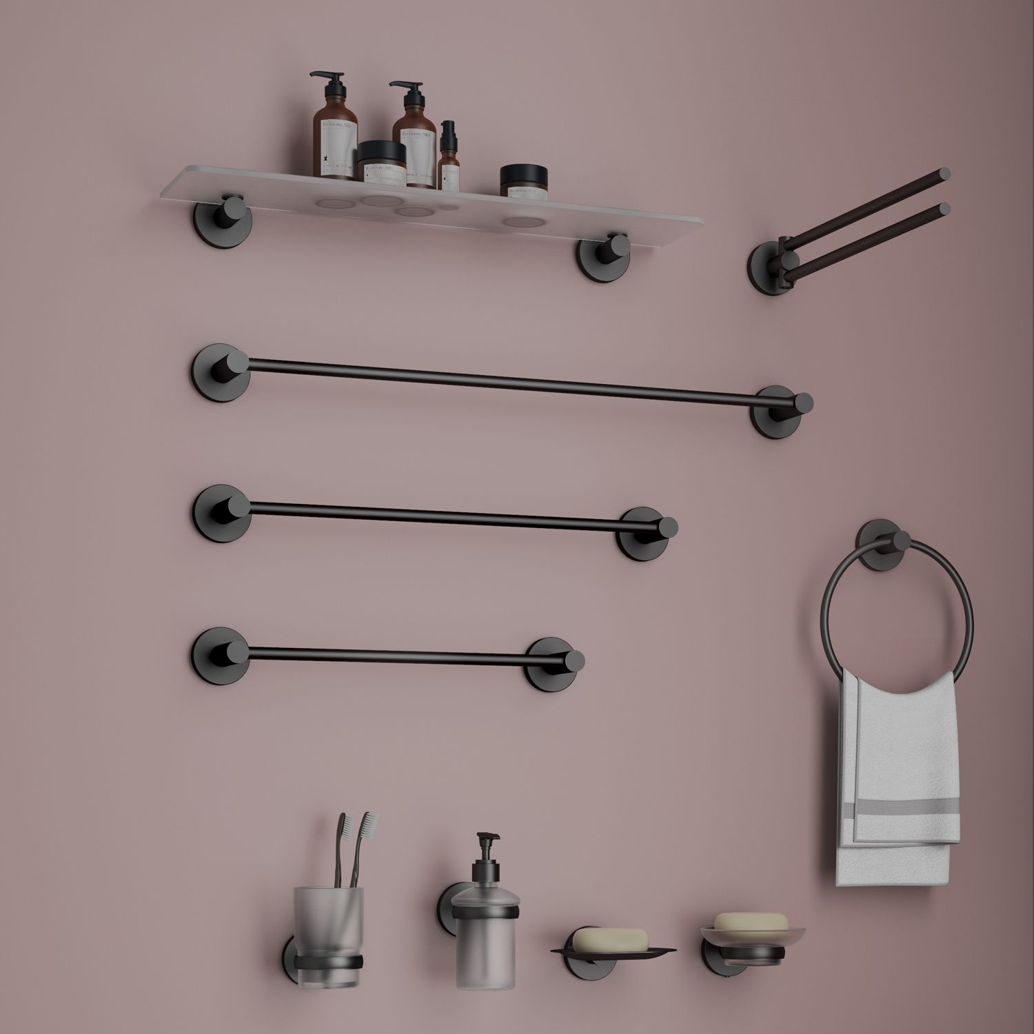 Porte-savon mural Felce en noir mat — vue 3