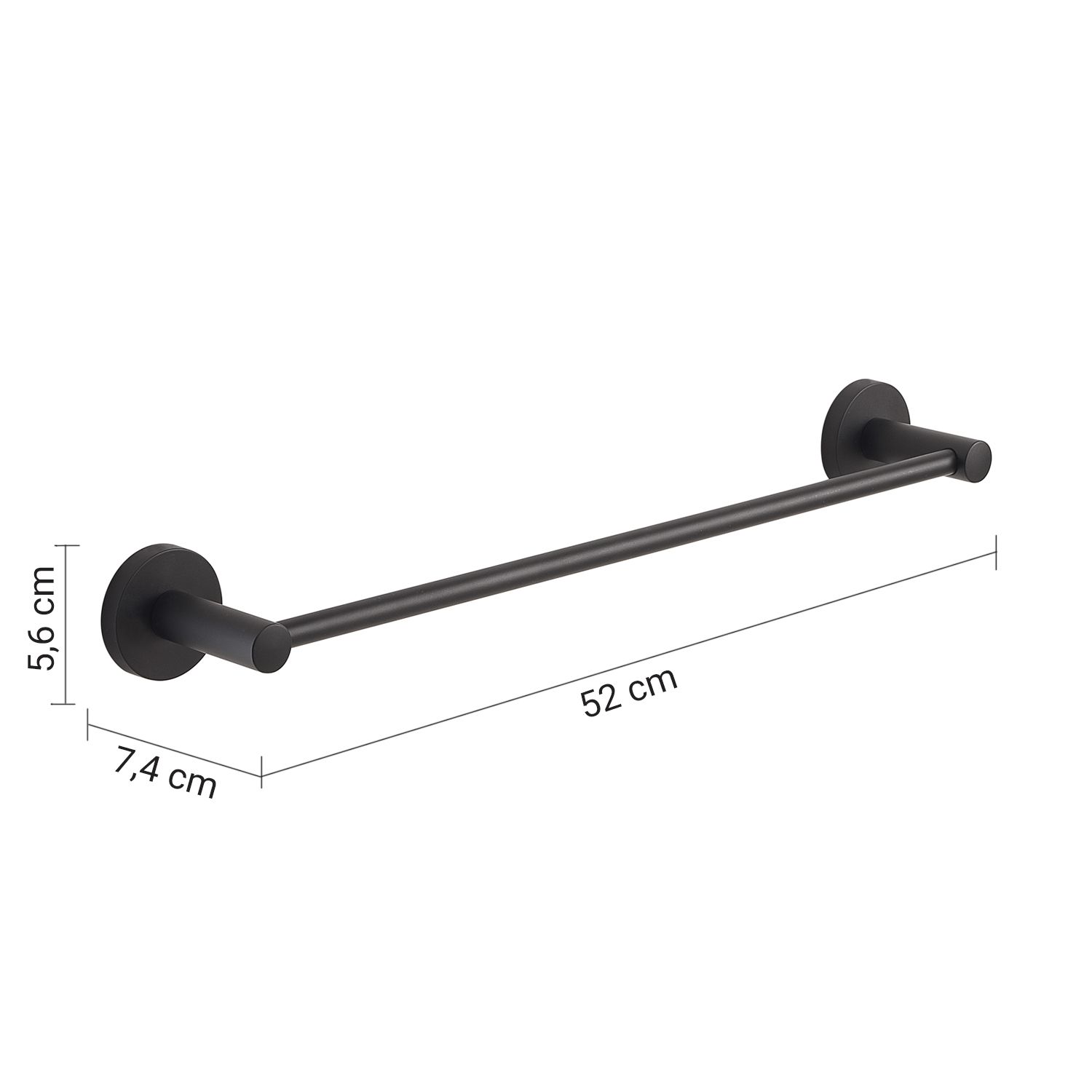 Porte-serviette Felce 50 cm en noir mat — vue 3
