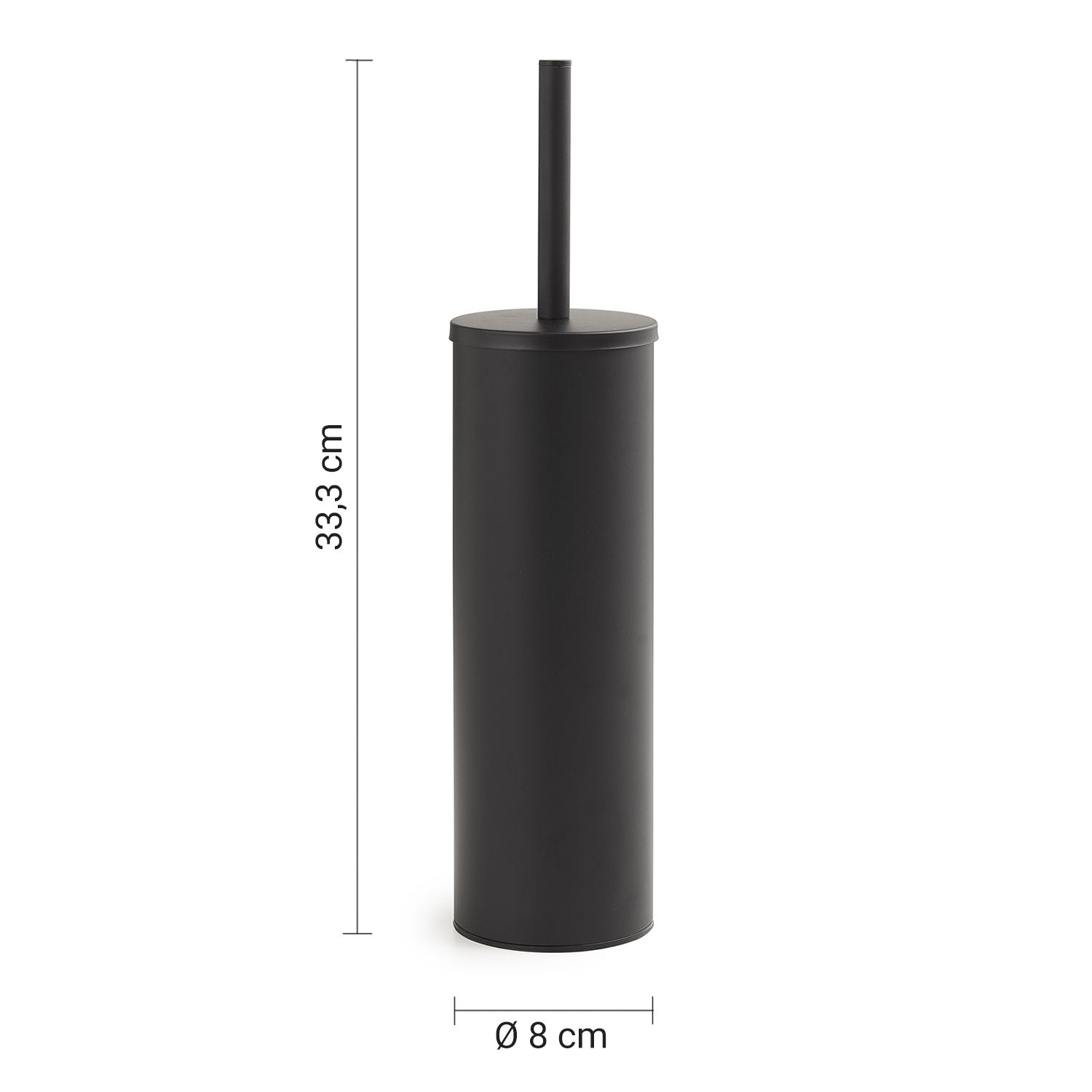 Felce Matte Black Freestanding Toilet Brush Holder