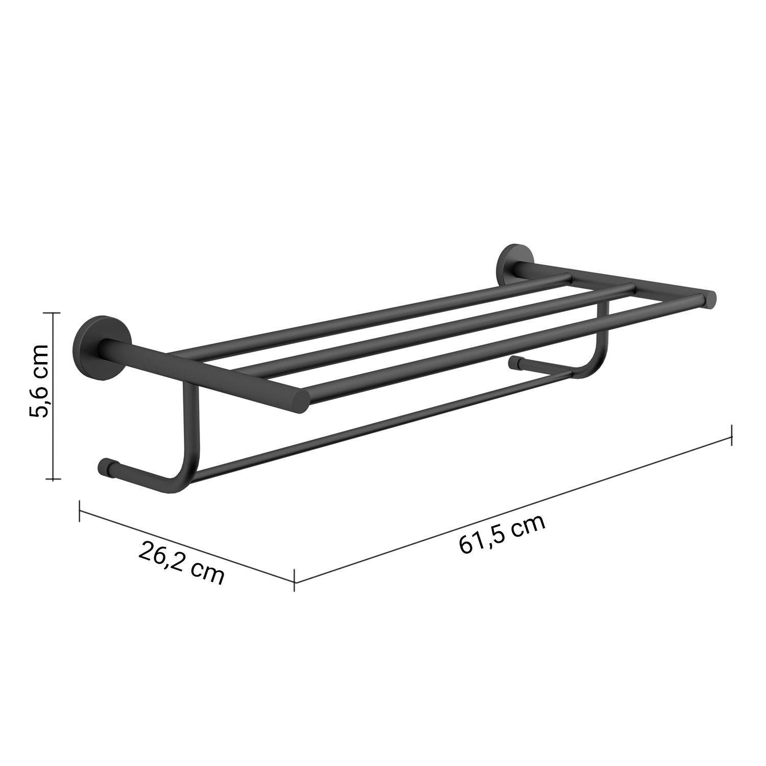Plateau porte-serviettes Felce en noir mat — vue 3
