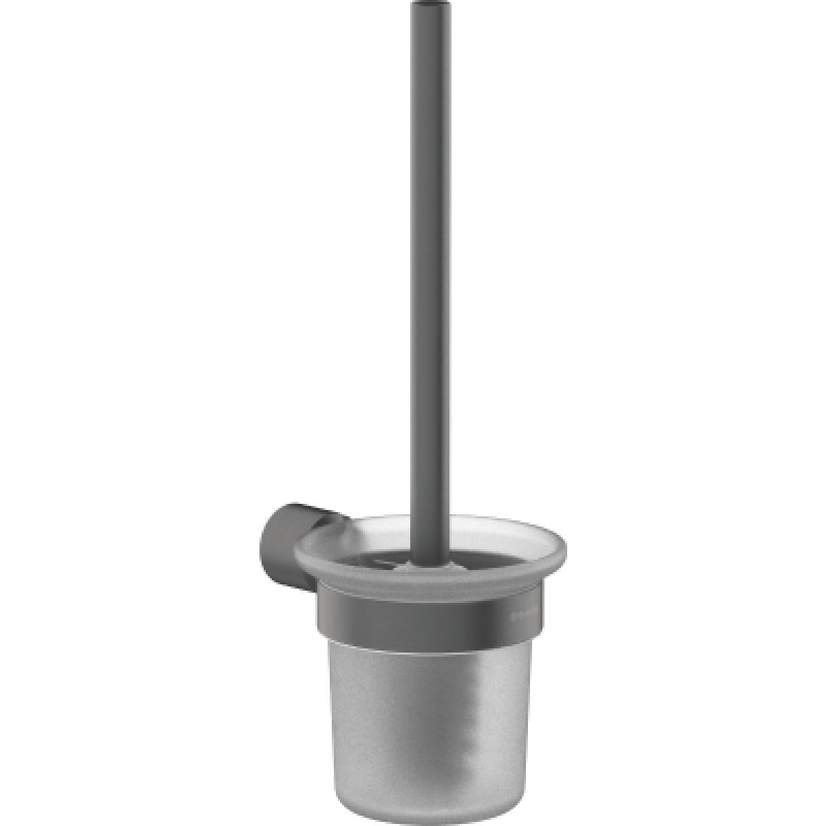 Wall-mounted Deante Arnika broom holder in titanium