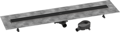 ​Pack complet Hansgrohe RainDrain Go pour installation caniveau de douche à carreler 1200 mm, en noir mat - débit d&#39;évacuation 31 L/min