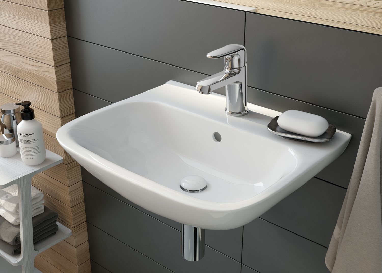 Siphon de lavabo Deante rond en chromé — vue 5