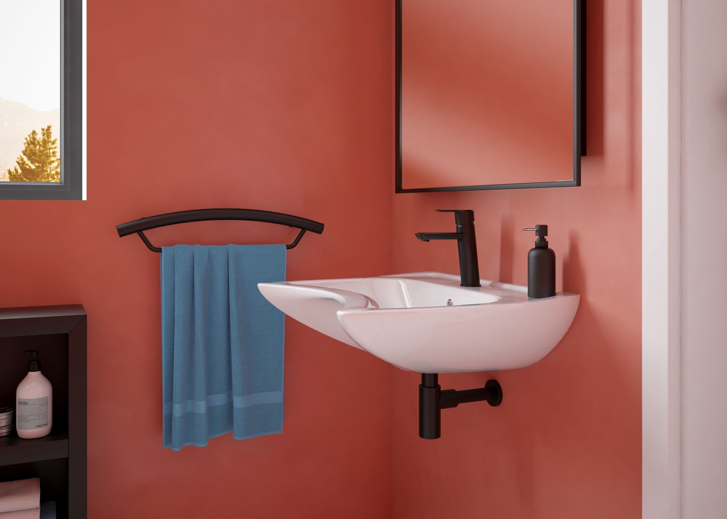 Siphon de lavabo Deante rond en noir mat — vue 4